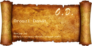 Oroszi Donát névjegykártya